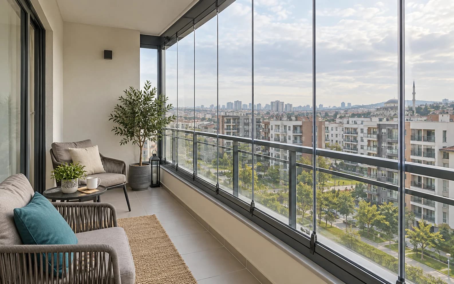 Kayabaşı'nda modern cam balkon sistemi